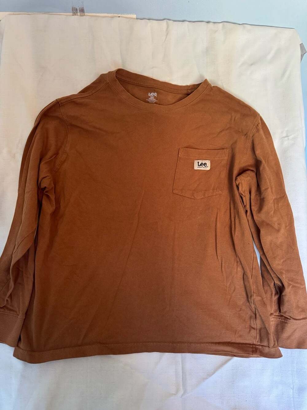 Lee Classic Fit Premium Select Long Sleeve Pocket T-Shirt Brown Men's Large